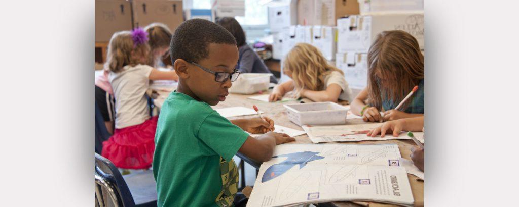 African American student in a classroom